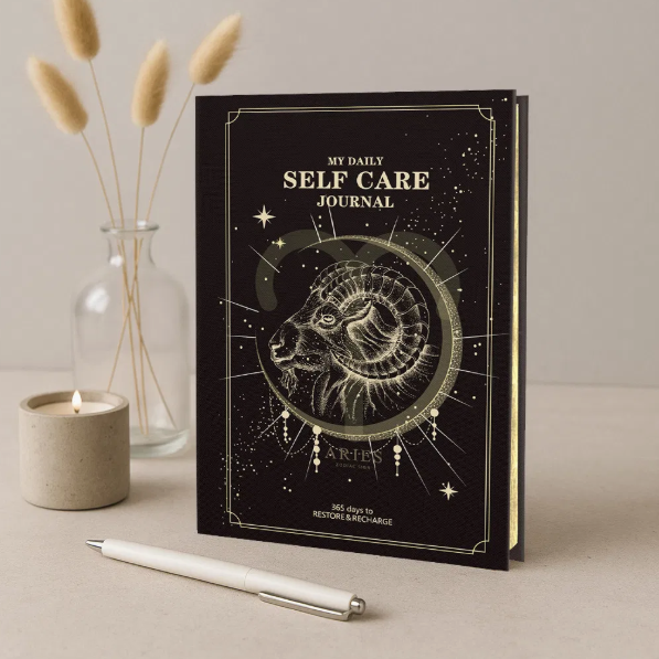 12 Zodiac Signs Hardcover Self-Care Journal