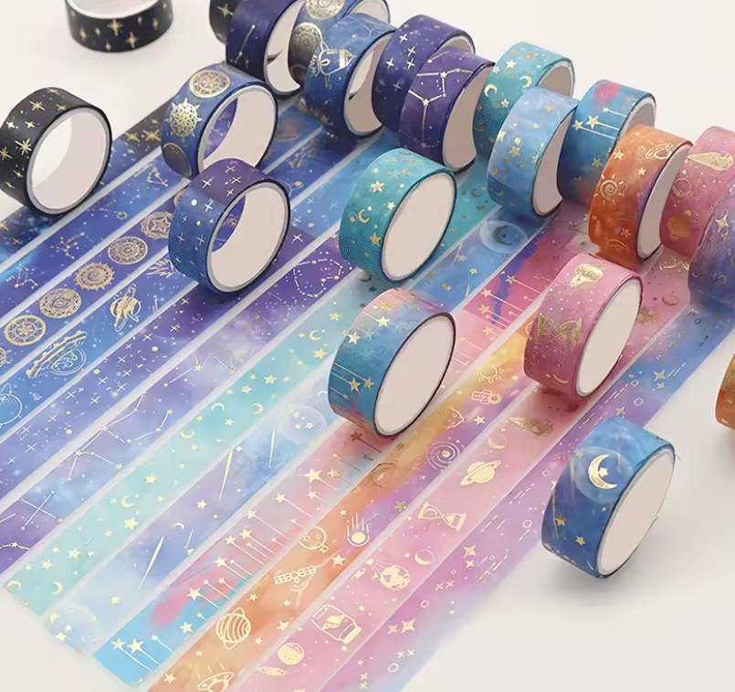 12-Roll Celestial Dreams Washi Tape Set 🌙✨