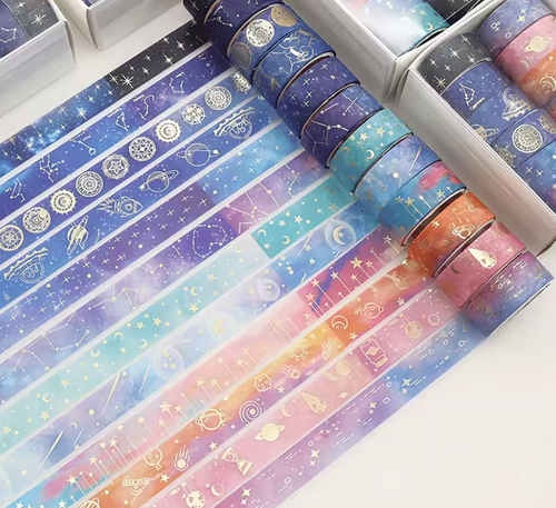 12-Roll Celestial Dreams Washi Tape Set 🌙✨