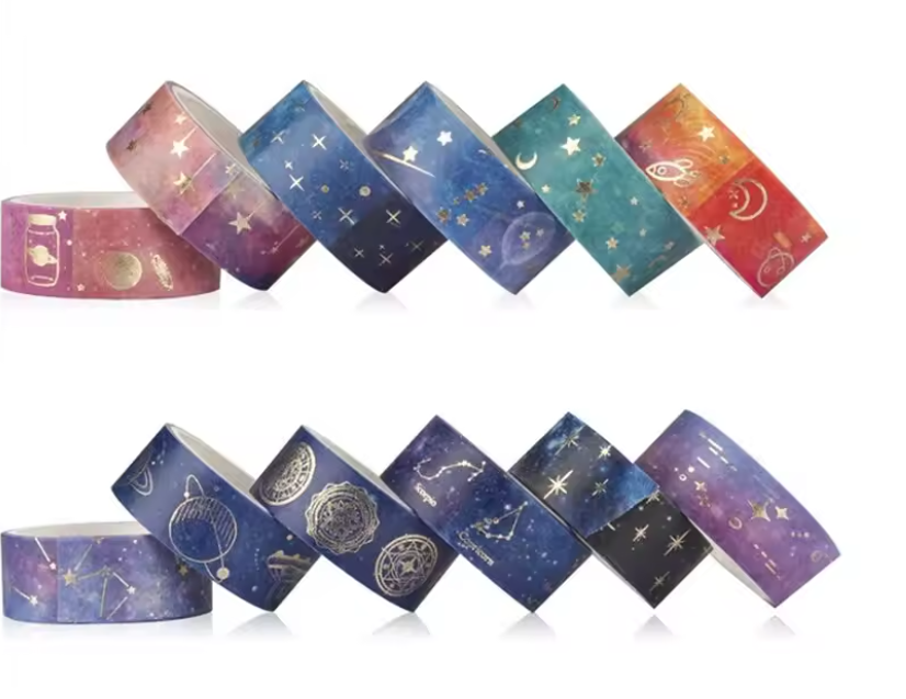 12-Roll Celestial Dreams Washi Tape Set 🌙✨